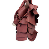Yves Saint Laurent Dusty Rose Leather Tropez Ruffled Frilled Hobo Bag