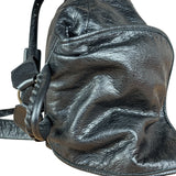 Balenciga Black Leather Classic Traveler Backpack