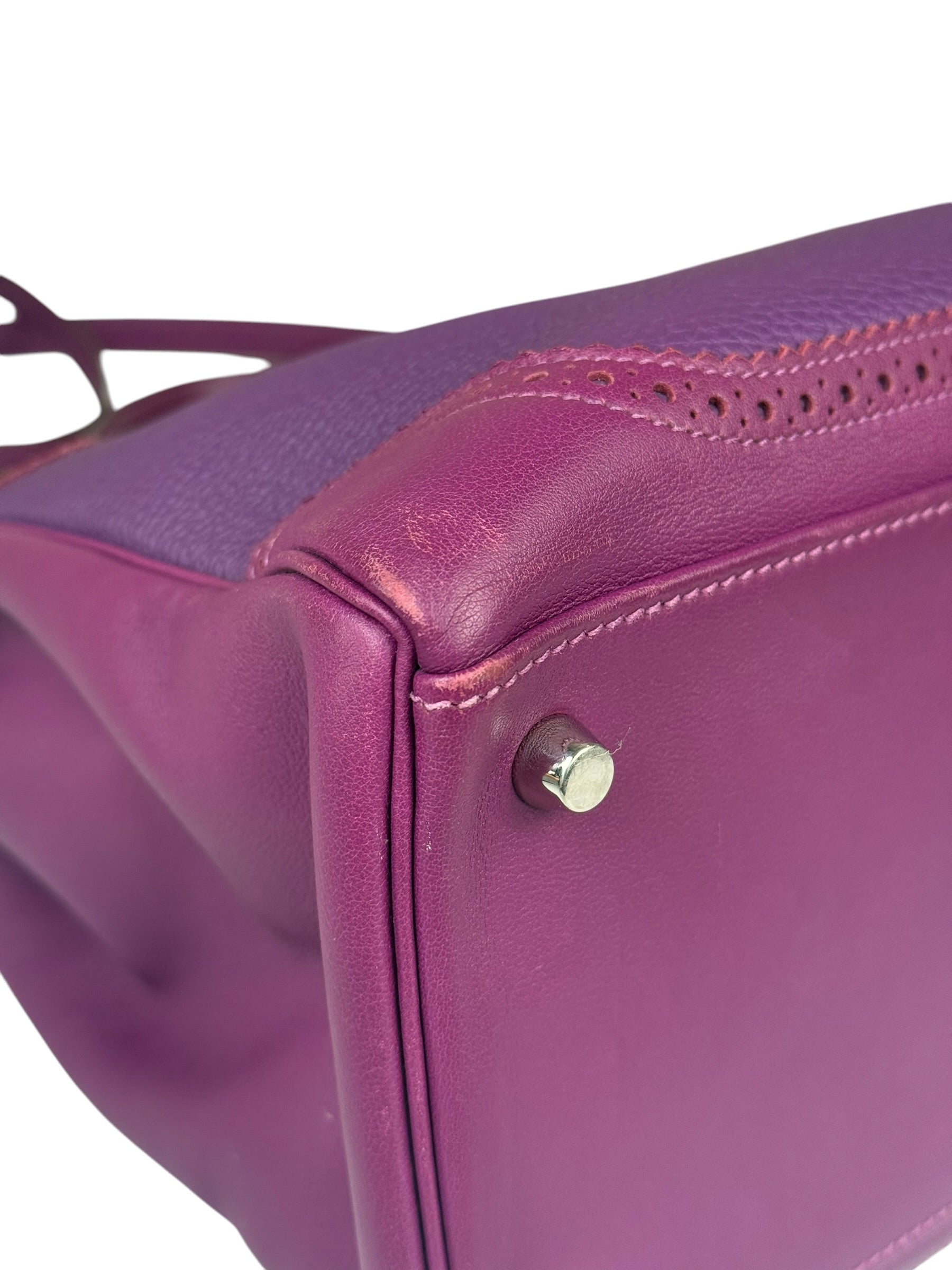 Hermes Kelly 35 Purple Ghillies Swift Togo Leather Handbag 2015