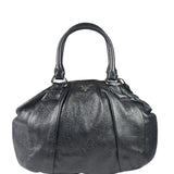 Prada Shiny Black Cervo Pleated Shoulder Bag