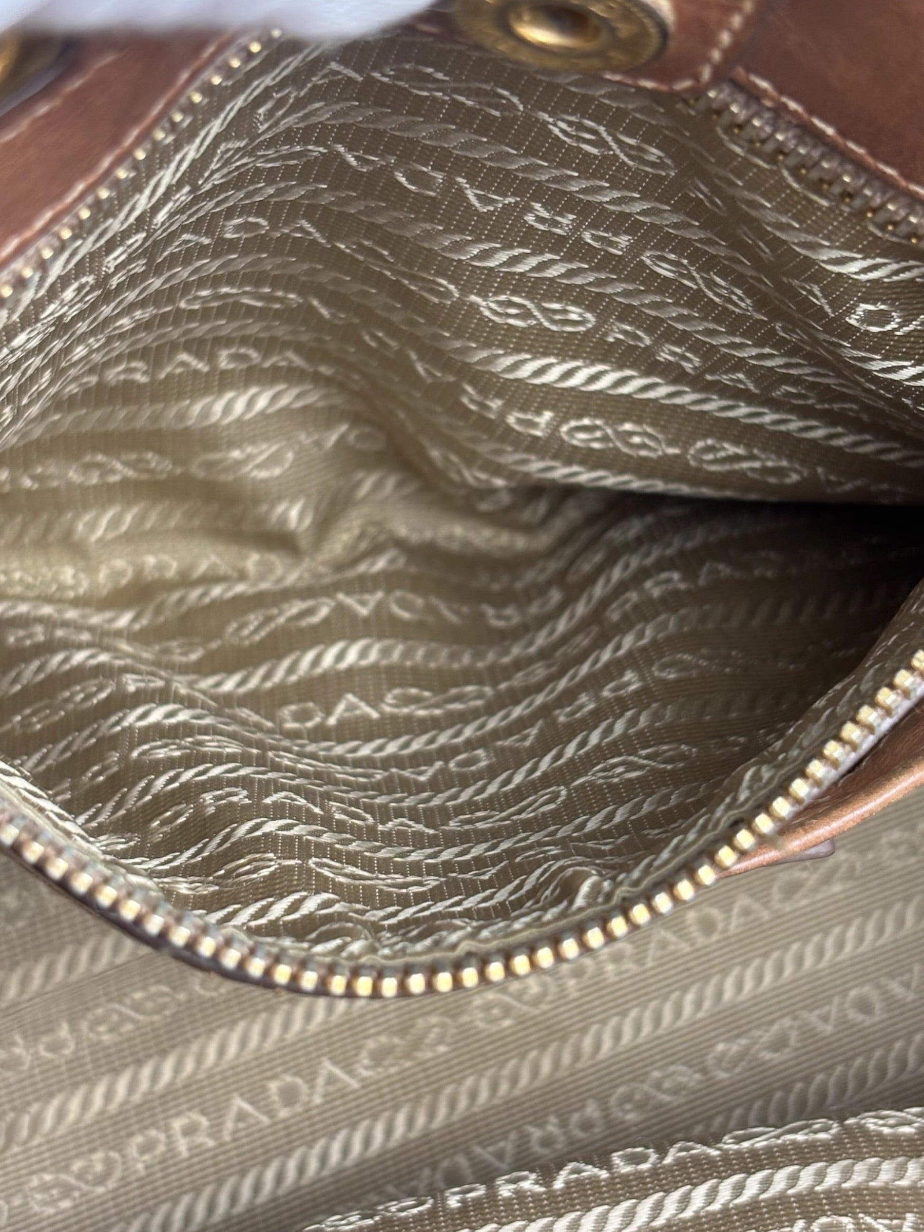 Prada Brown Leather 2Way Bag