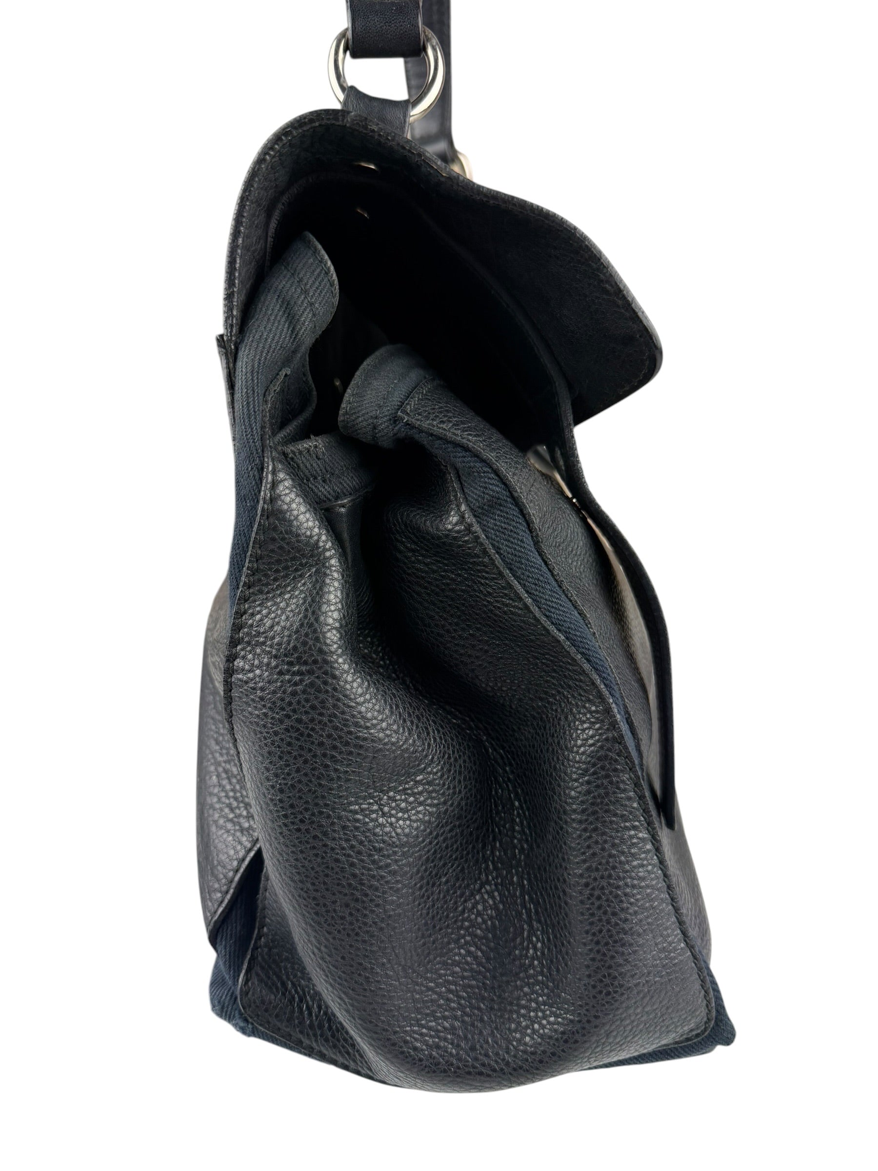 Saint Laurent Vintage Black Leather Top Handle Bag