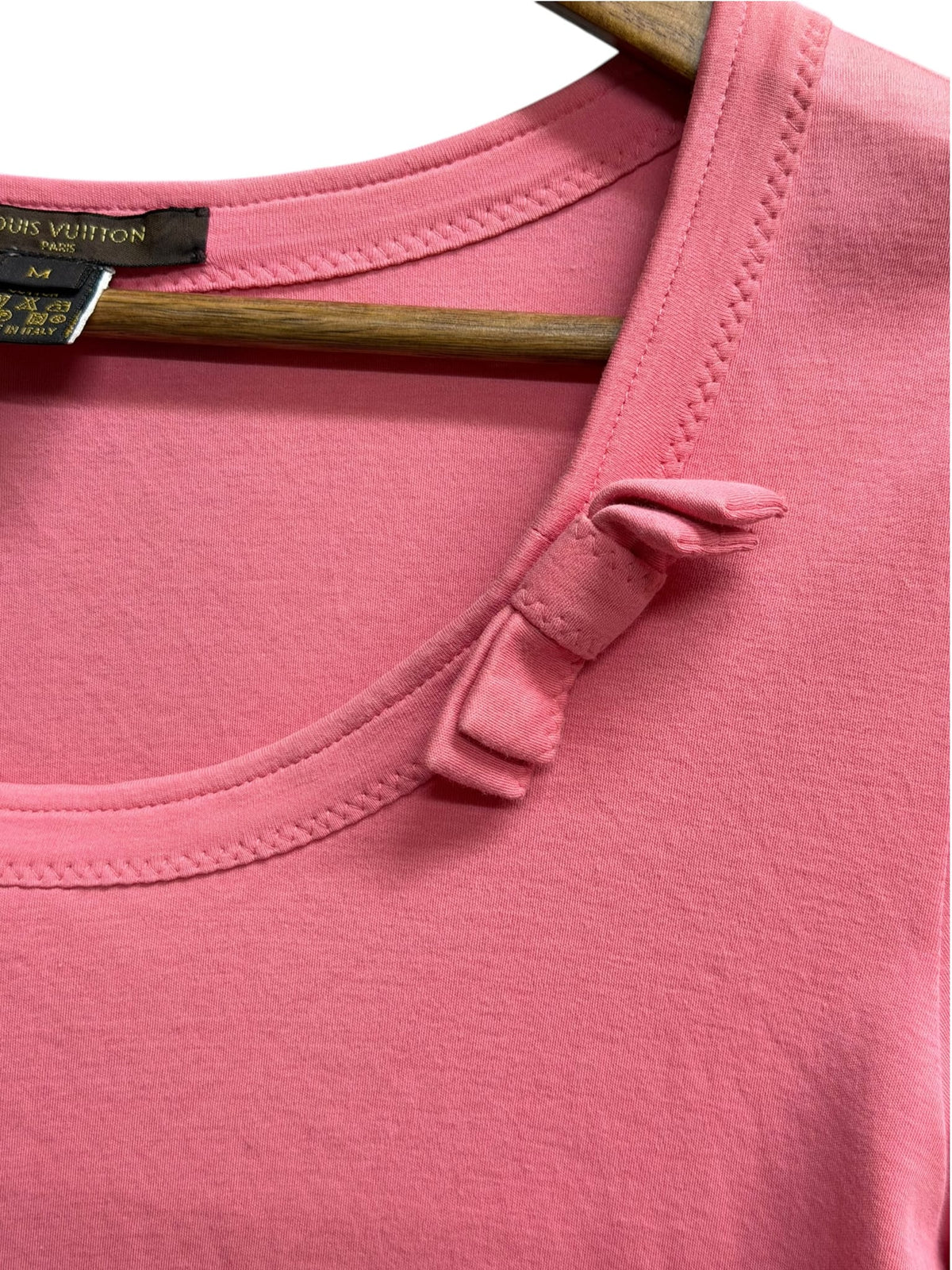 Vintage Louis Vuitton Pink Cotton Bow T-Shirt