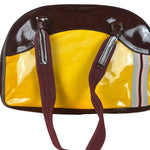Prada Vintage Yellow/Burgundy Patent Leather Bowler Shoulder Bag