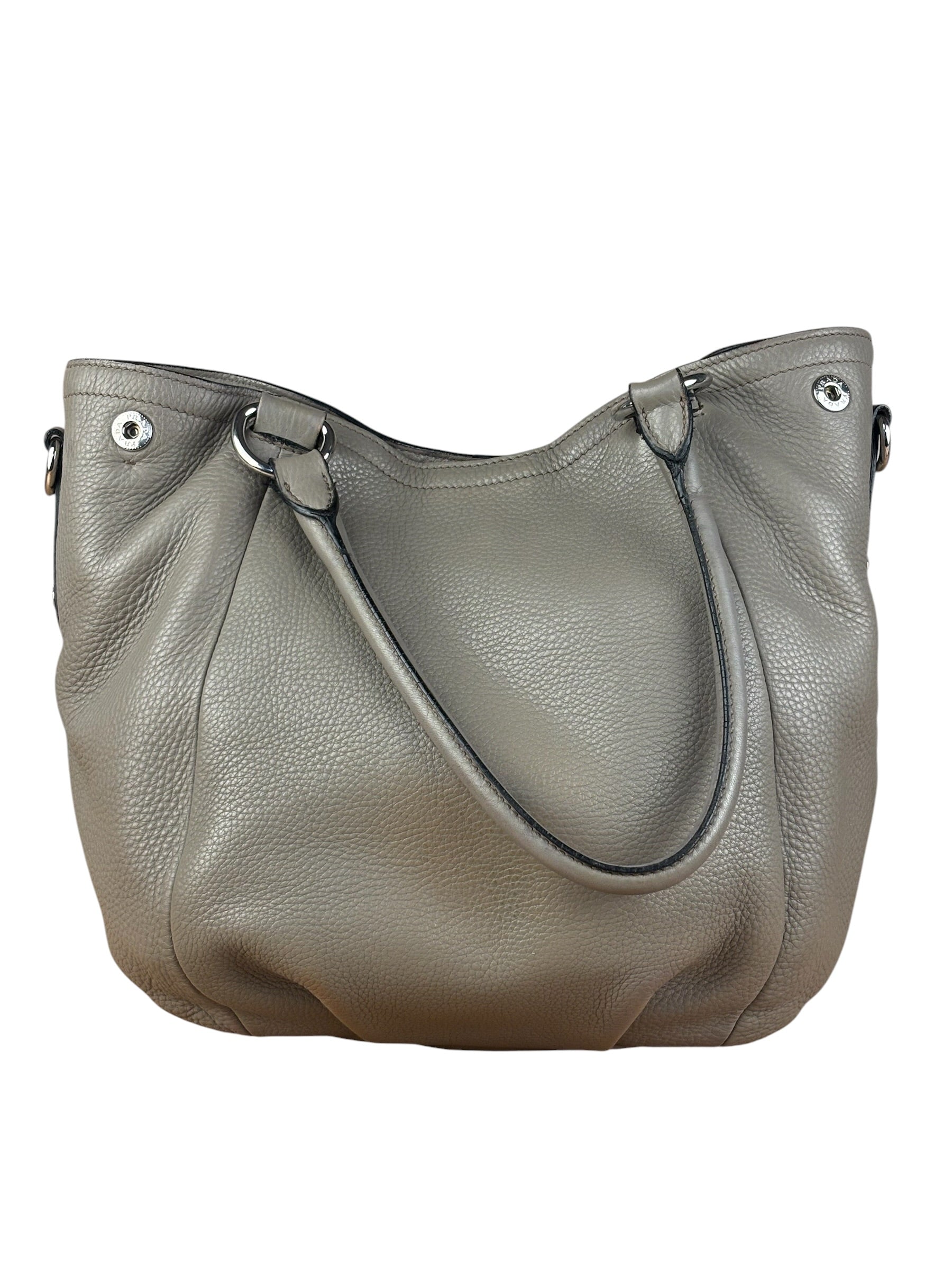Prada Grey Vitello Daino Leather 2Way Handbag