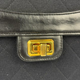 Chanel Jersey Quilted Mademoiselle Lock Flap Bag 1989
