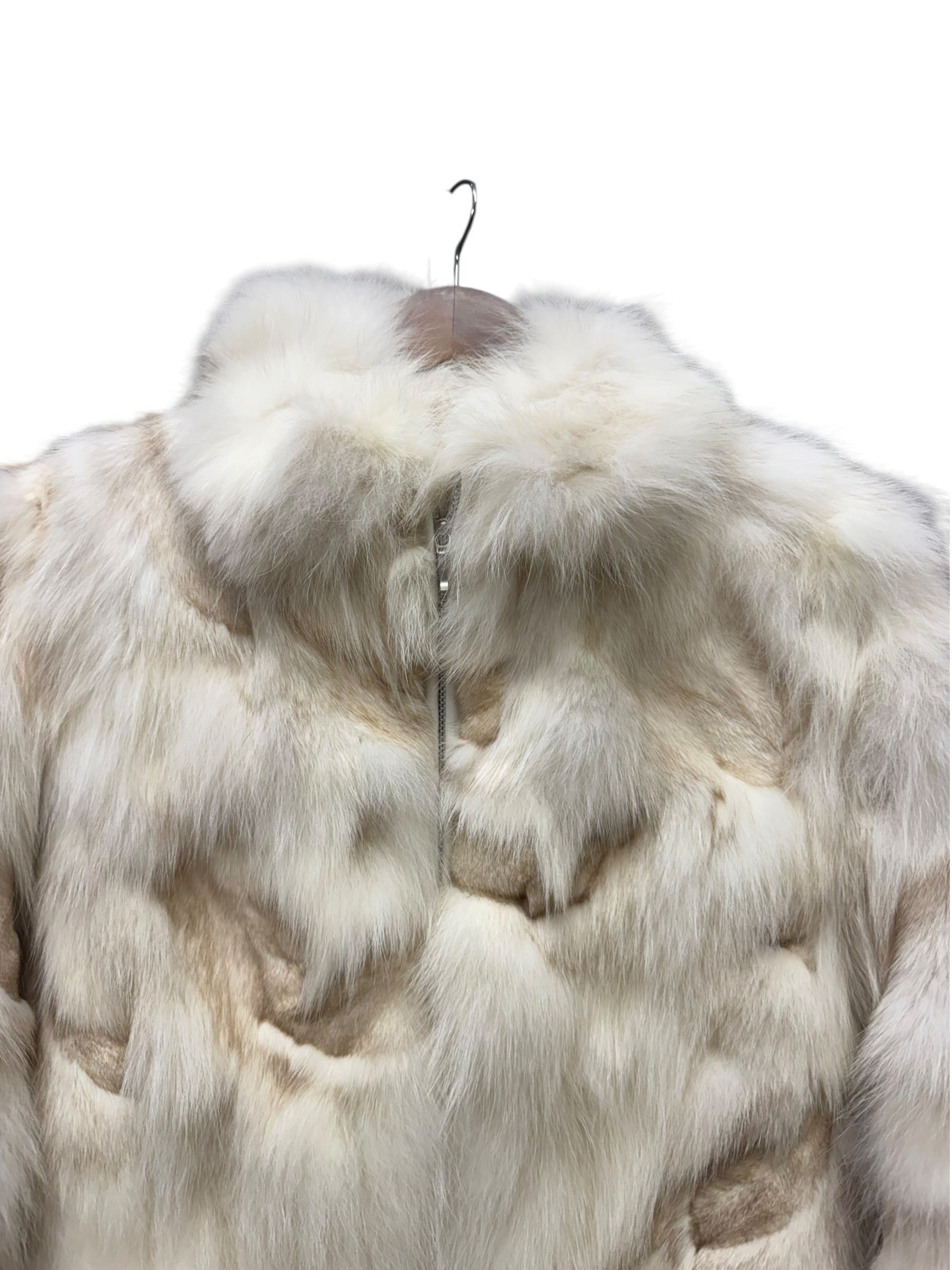 Vintage Peach John Light Ivory Tones Satin Lining Fur Coat