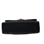 Chanel Vintage Black Quilted Leather Jumbo Flap Bag 1994