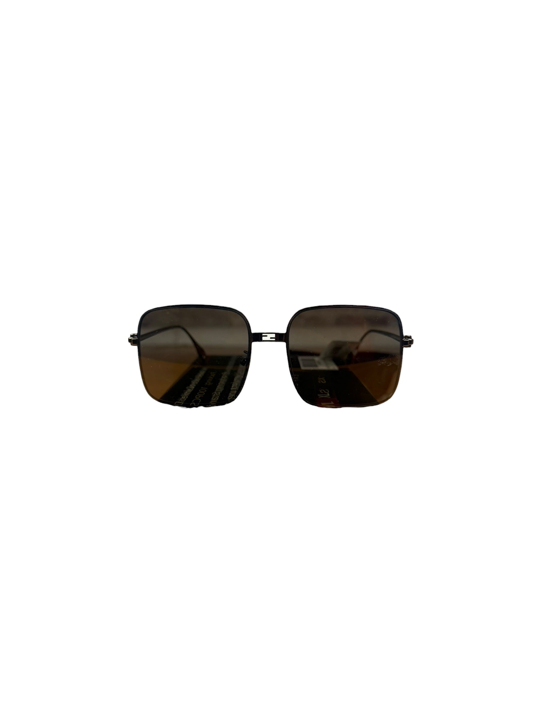 Fendi Baguette Square Metal Frame Sunglasses
