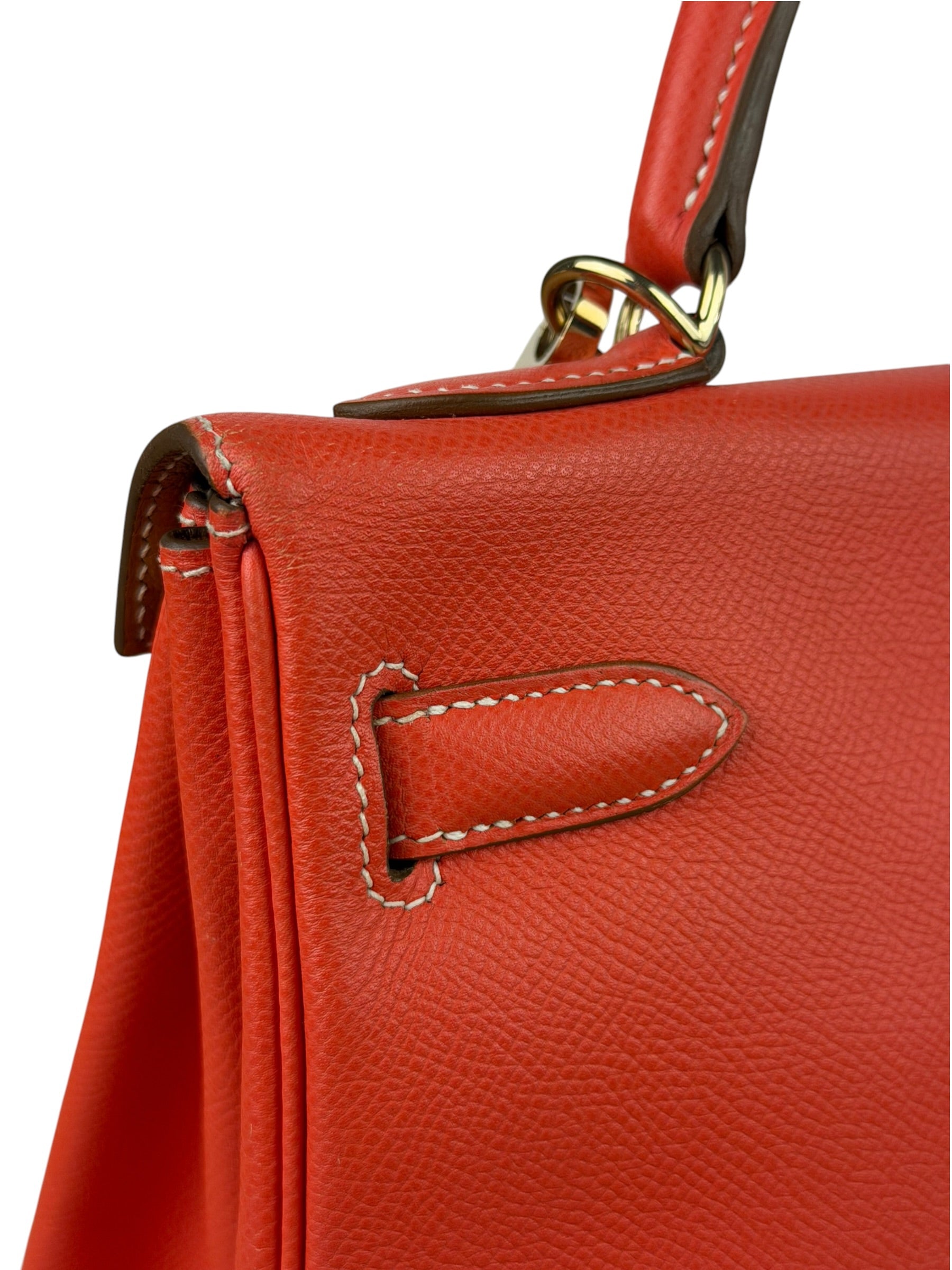 Hermes Coral-Red Epson Casaque Togo Kelly 32