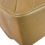 Chanel Vintage Beige Lambskin Chevron Coco Handle Flap Two-Way Bag 1991