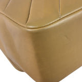 Chanel Vintage Beige Lambskin Chevron Coco Handle Flap Two-Way Bag 1991