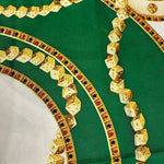 Christian Dior Green/Gold Poker Silk Scarf