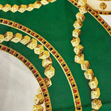 Christian Dior Green/Gold Poker Silk Scarf