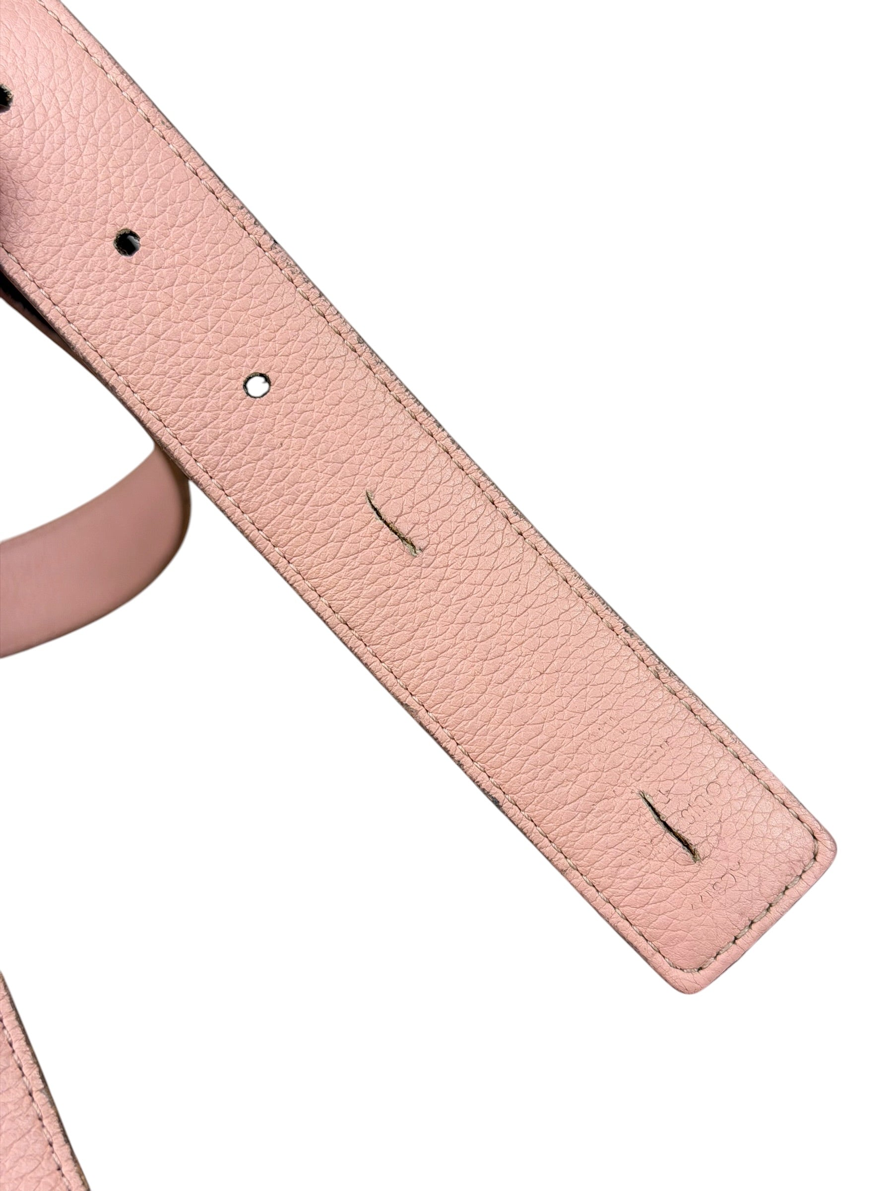 Louis Vuitton Peach/Monogram LV Initiales 30MM Reversible Belt