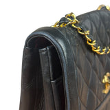 Chanel Black Quilted Leather Chain Flap Bag