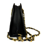 Chanel Vintage Black Quilted Lambskin Half Moon Shoulder Bag 1989