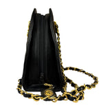 Chanel Vintage Black Quilted Lambskin Half Moon Shoulder Bag 1989