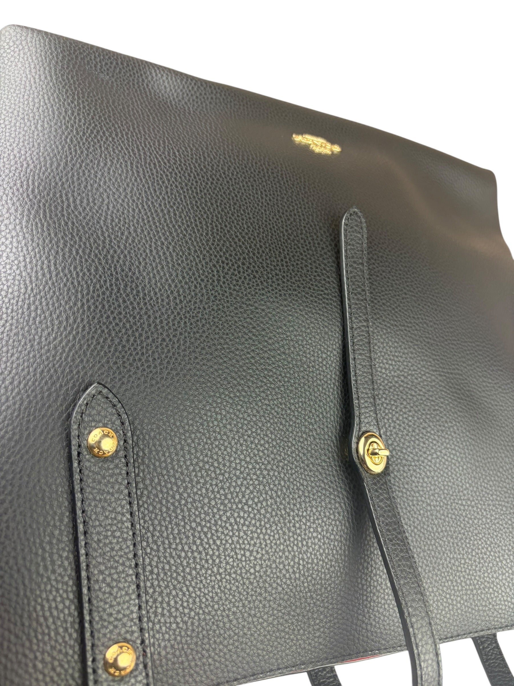 Coach Black Pebbled Leather Market Tote