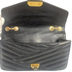 Chanel Black Leather Medium Gabrielle Flap Bag 2011