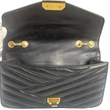Chanel Black Leather Medium Gabrielle Flap Bag 2011