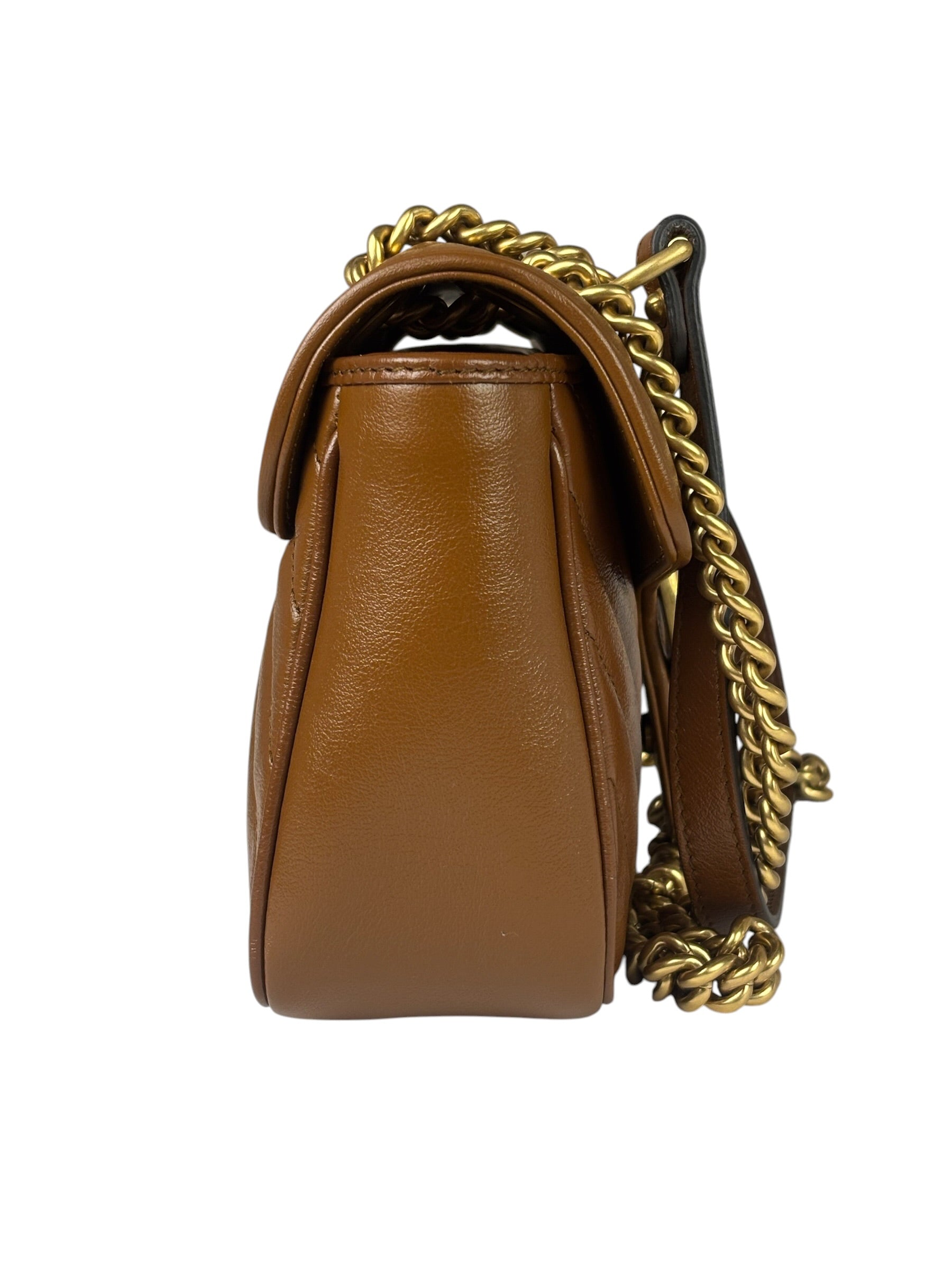 Gucci Brown Leather Marmont Shoulder Bag
