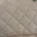 Chanel Beige Jersey Leather Trim Classic Double Flap Bag 2005