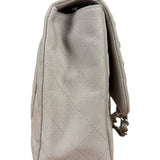 Chanel Grey Cotton M Classic Flap