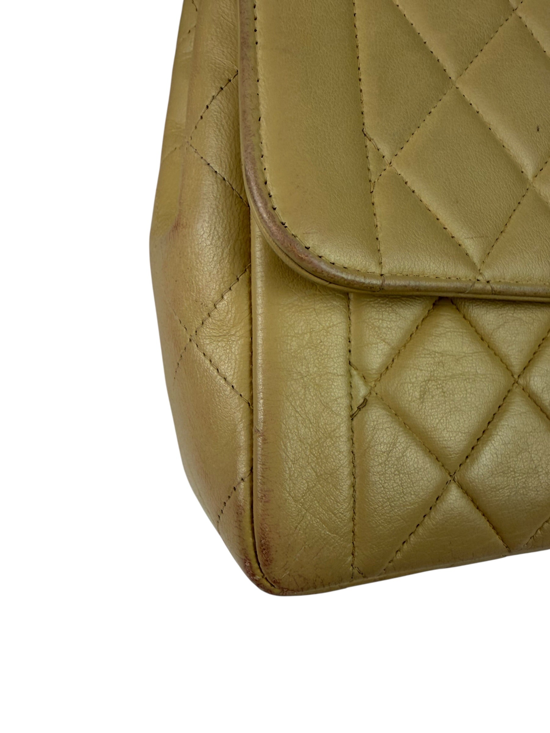 Chanel Vintage Beige Clair Quilted Leather Classic Flap Bag 2004