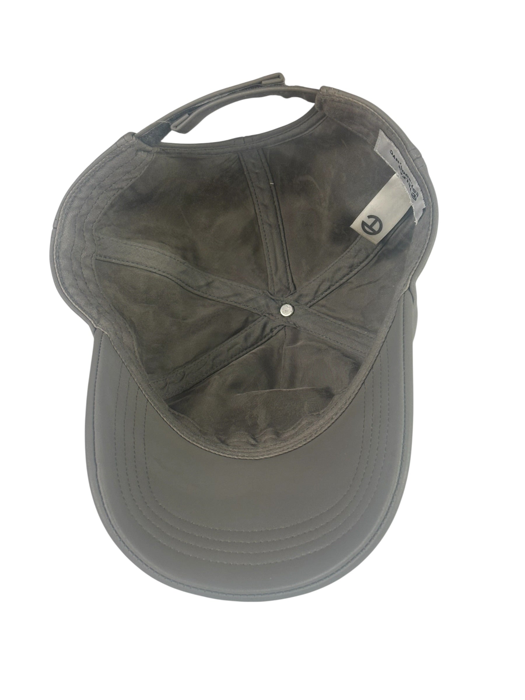 Telfar Grey Leather Logo Embossed Hat