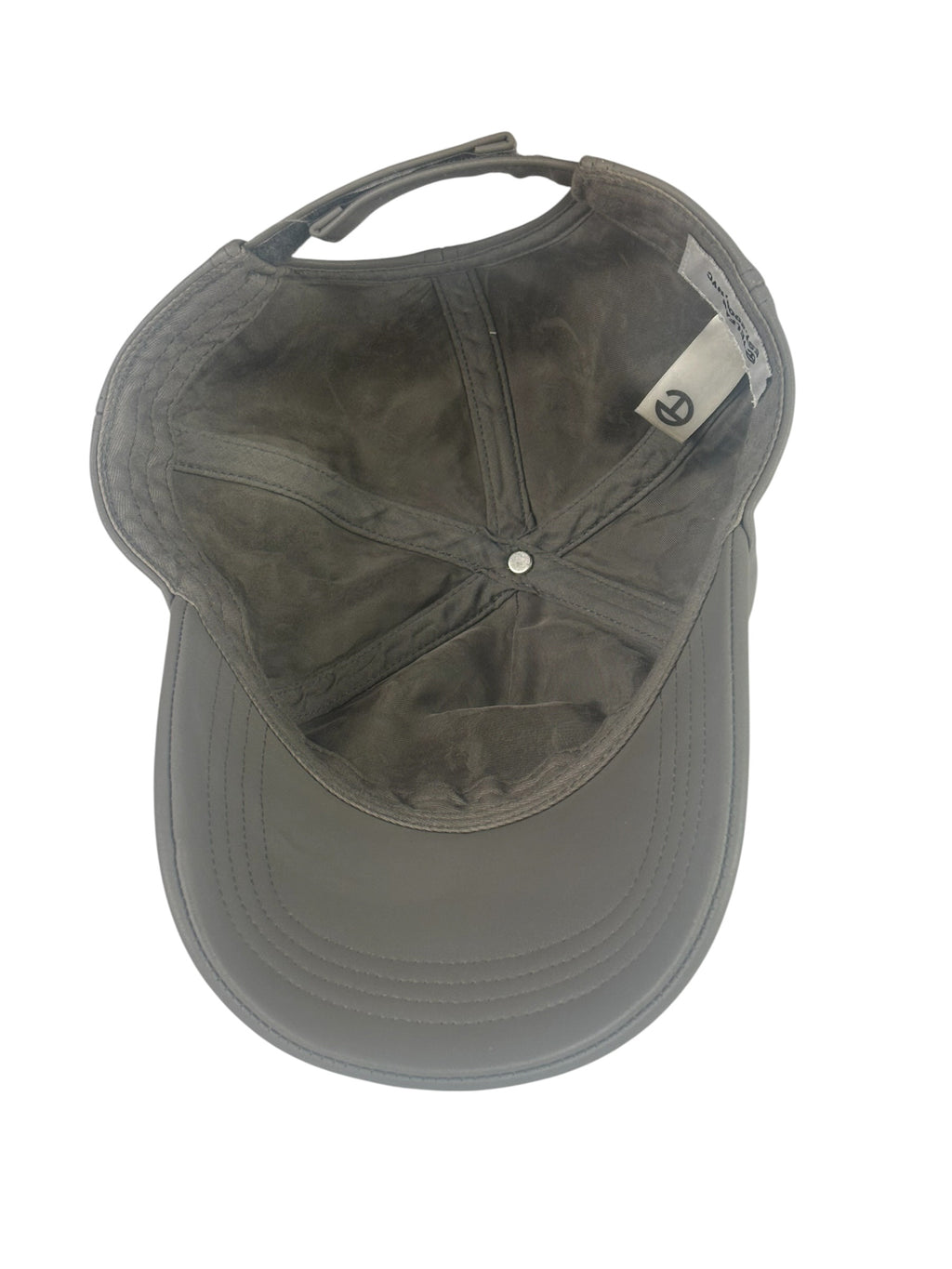 Telfar Grey Leather Logo Embossed Hat