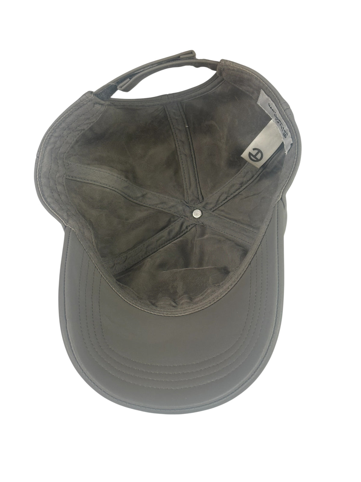 Telfar Grey Leather Logo Embossed Hat