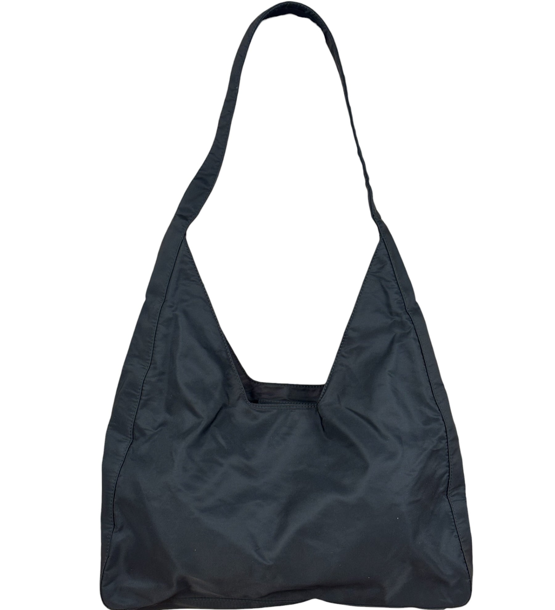 Prada Vintage Black Nylon Hobo Shoulder Bag