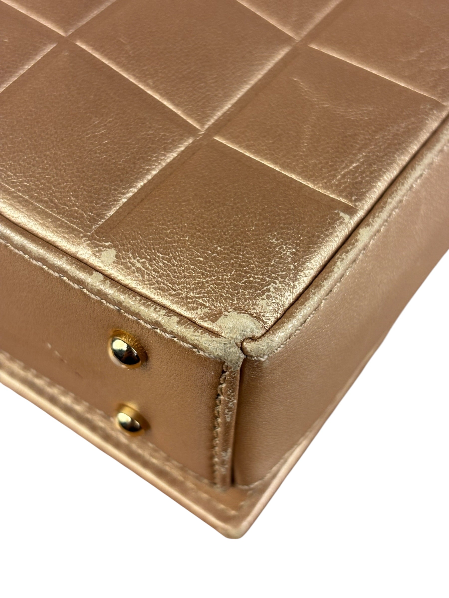 Chanel Gold Calfskin Chocolate Bar Shoulder Bag 2002