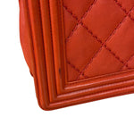 Chanel Quilted Stitch Red Leather Boy Bag 2014