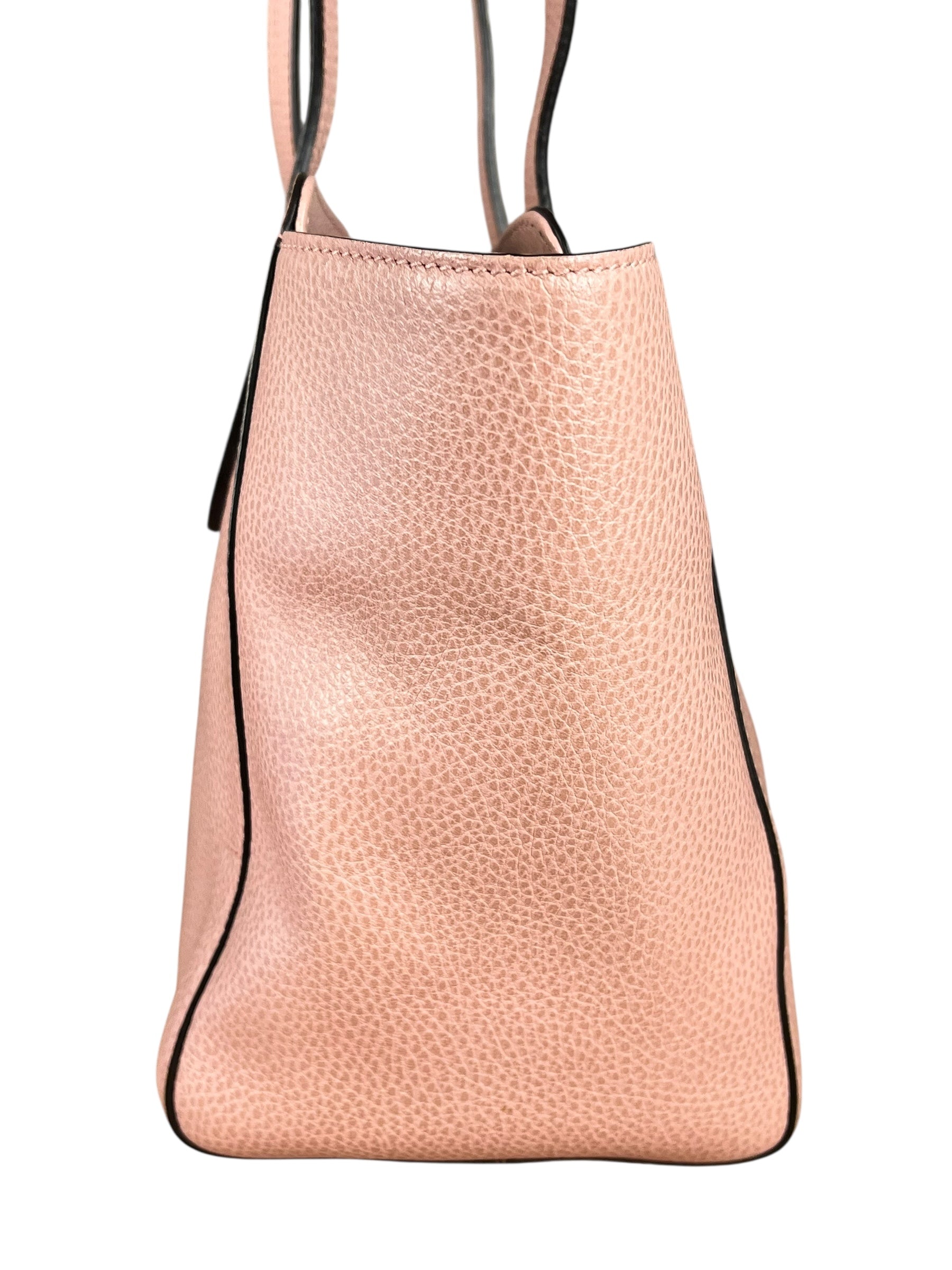 Gucci Pebbled Leather Swing Tote Pink