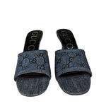 Gucci Denim Sparkle Monogram Heels