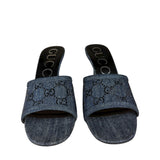 Gucci Denim Sparkle Monogram Heels
