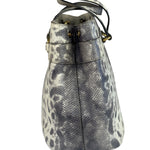 Gucci Cream/Grey Python-Embossed Horsebit Bright Bit Tote