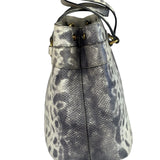 Gucci Cream/Grey Python-Embossed Horsebit Bright Bit Tote