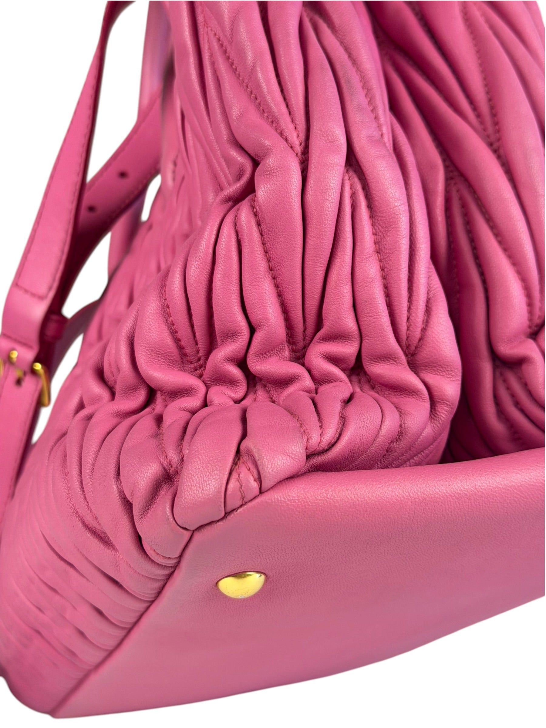 Miu Miu Pink Nappa Leather 2Way Tote Bag