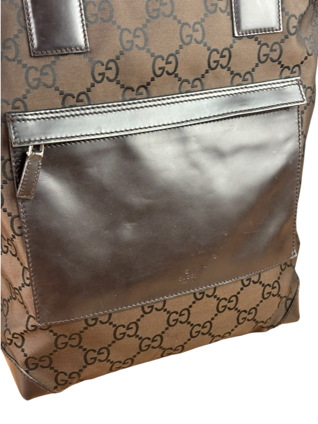 Gucci GG Nylon Tote Bag Brown Monogram Canvas