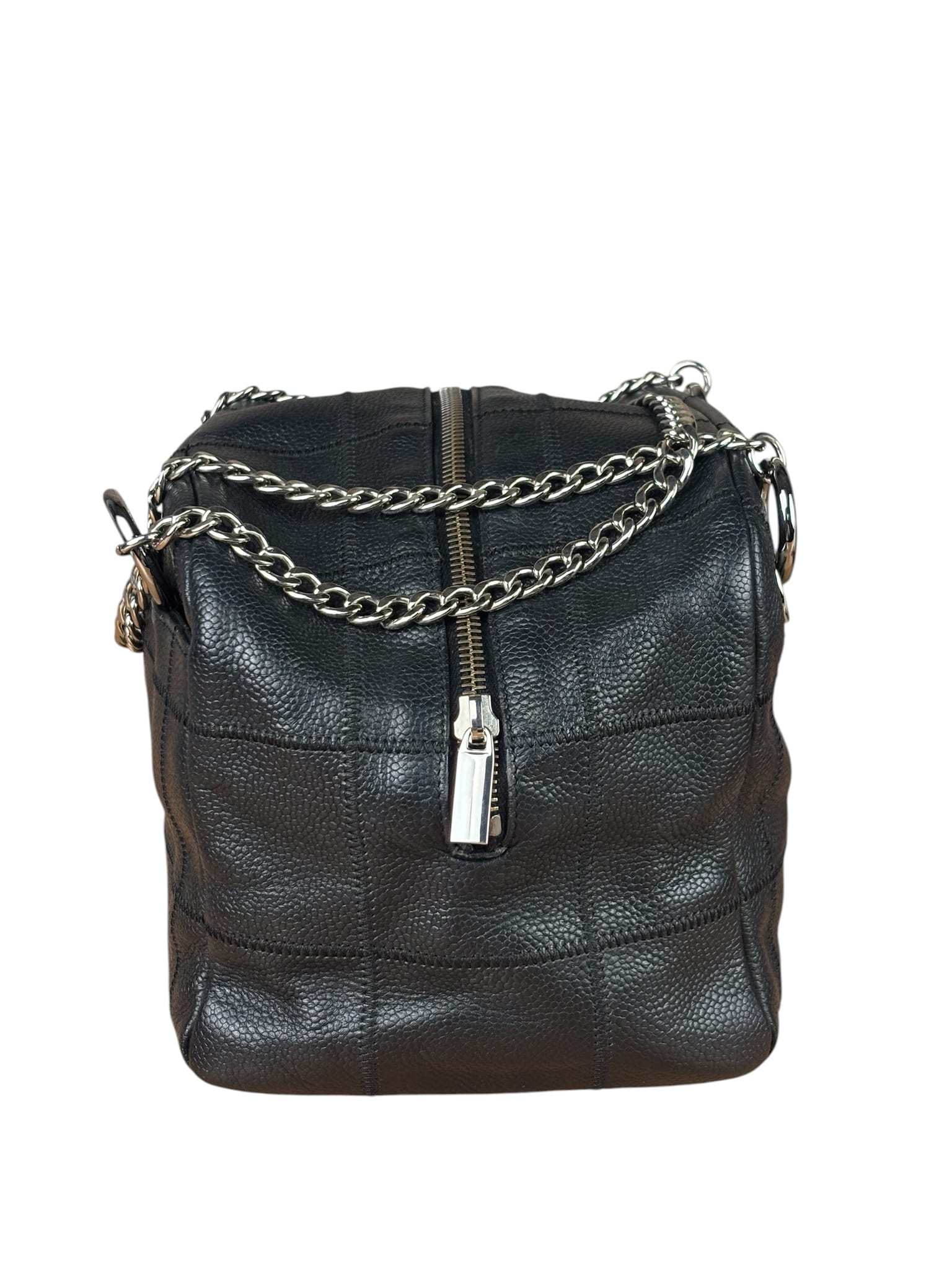 Chanel Black Caviar Chocolate Bar Shoulder Bag