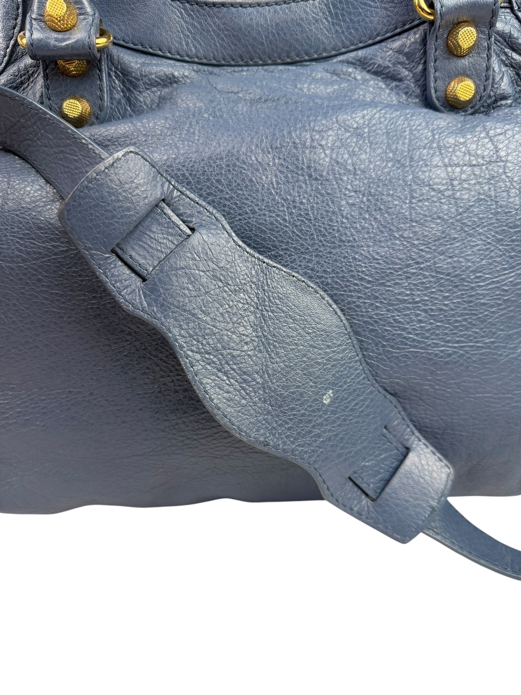 Balenciaga Mist Blue Leather Sunday City Bag