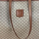 Celine Vintage Coated Canvas Macadam Shoulder Tote