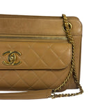 Chanel Brown Lambskin Front Pocket Shoulder Bag 2011