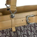 Christian Dior Cloth/Leather Trim Trotter Top Handle Tote