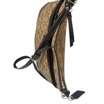 Coach Brown Leather Trim Signature Peyton File Crossbody