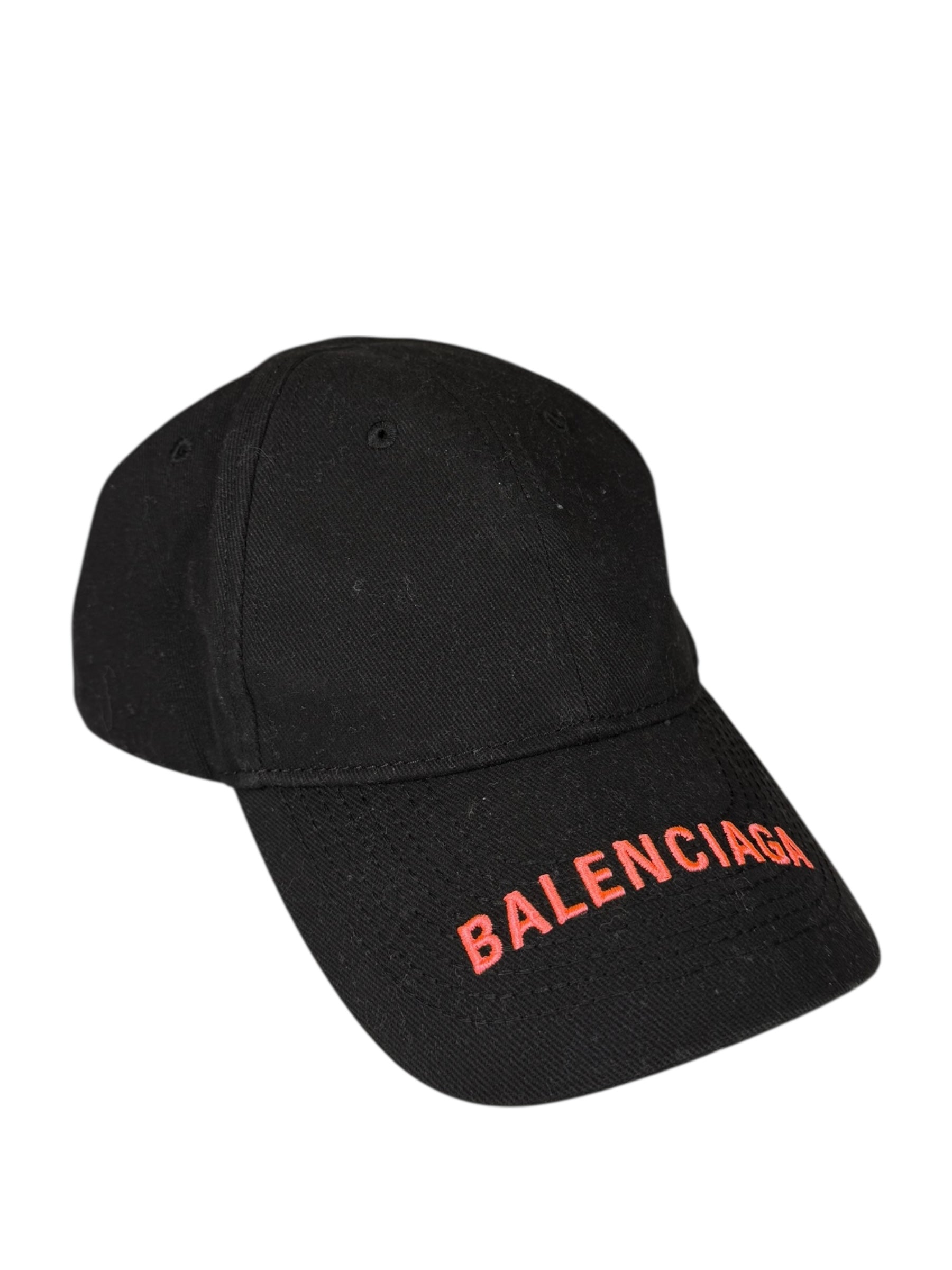 Balenciaga Black Neon Pink Logo Cap