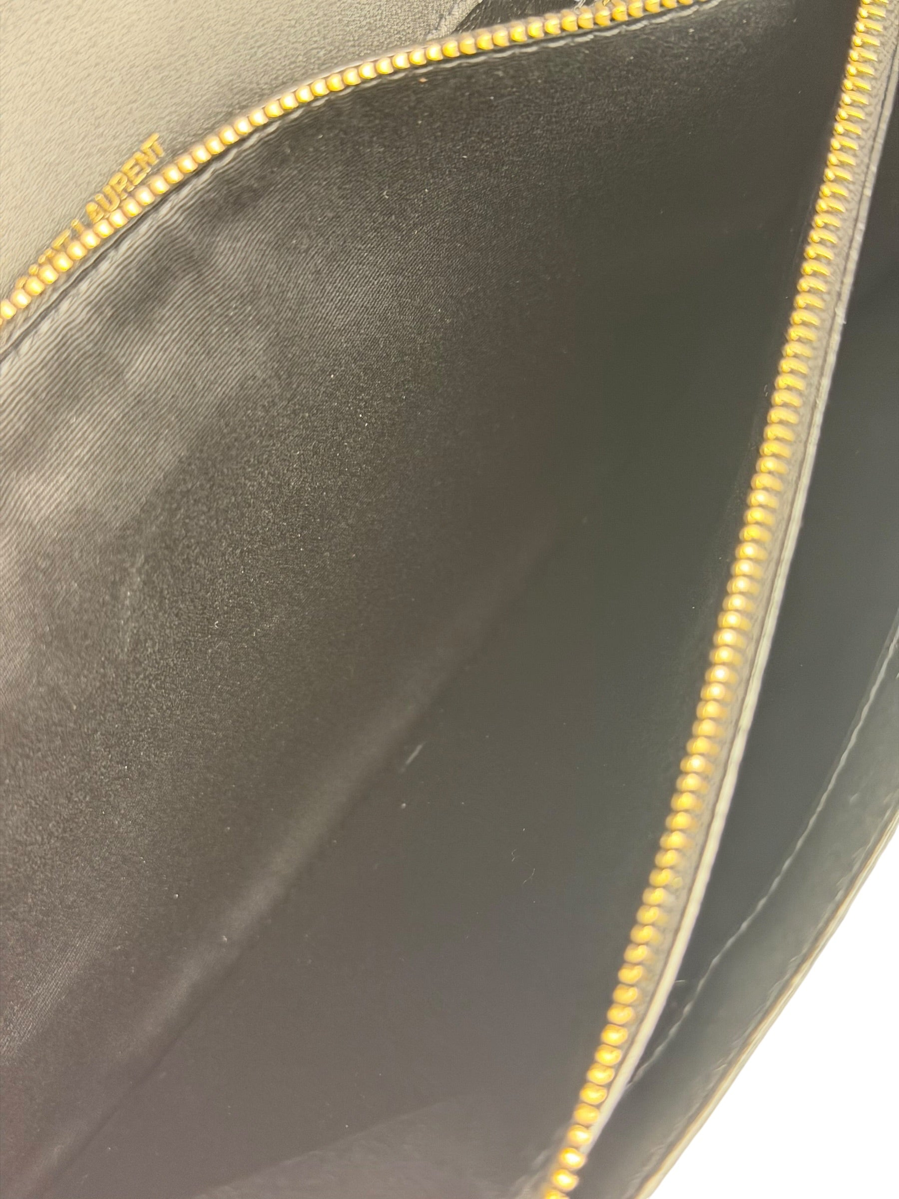 YSL Bicolor Quilted-Suede Shearling Gaby Shoulder Bag